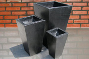 Modern outdoor pots with terrazzo planters