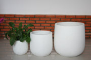 Modern outdoor pots with terrazzo planters